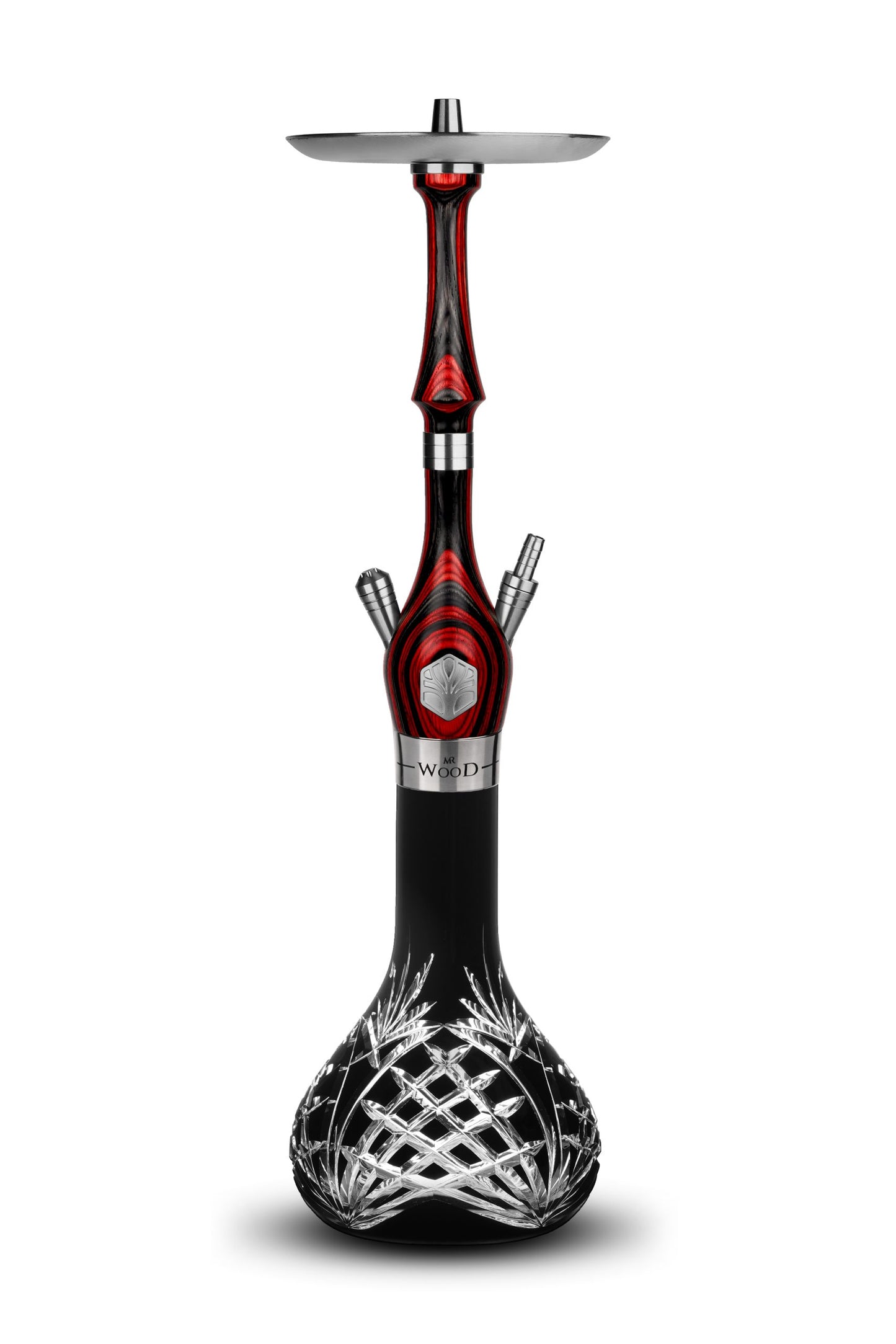 Mr Wood Hookah Elegent Red with Black Forest Base