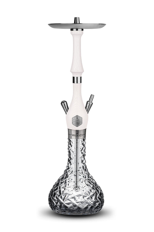 Mr Wood Hookah White Craft with Luster Base